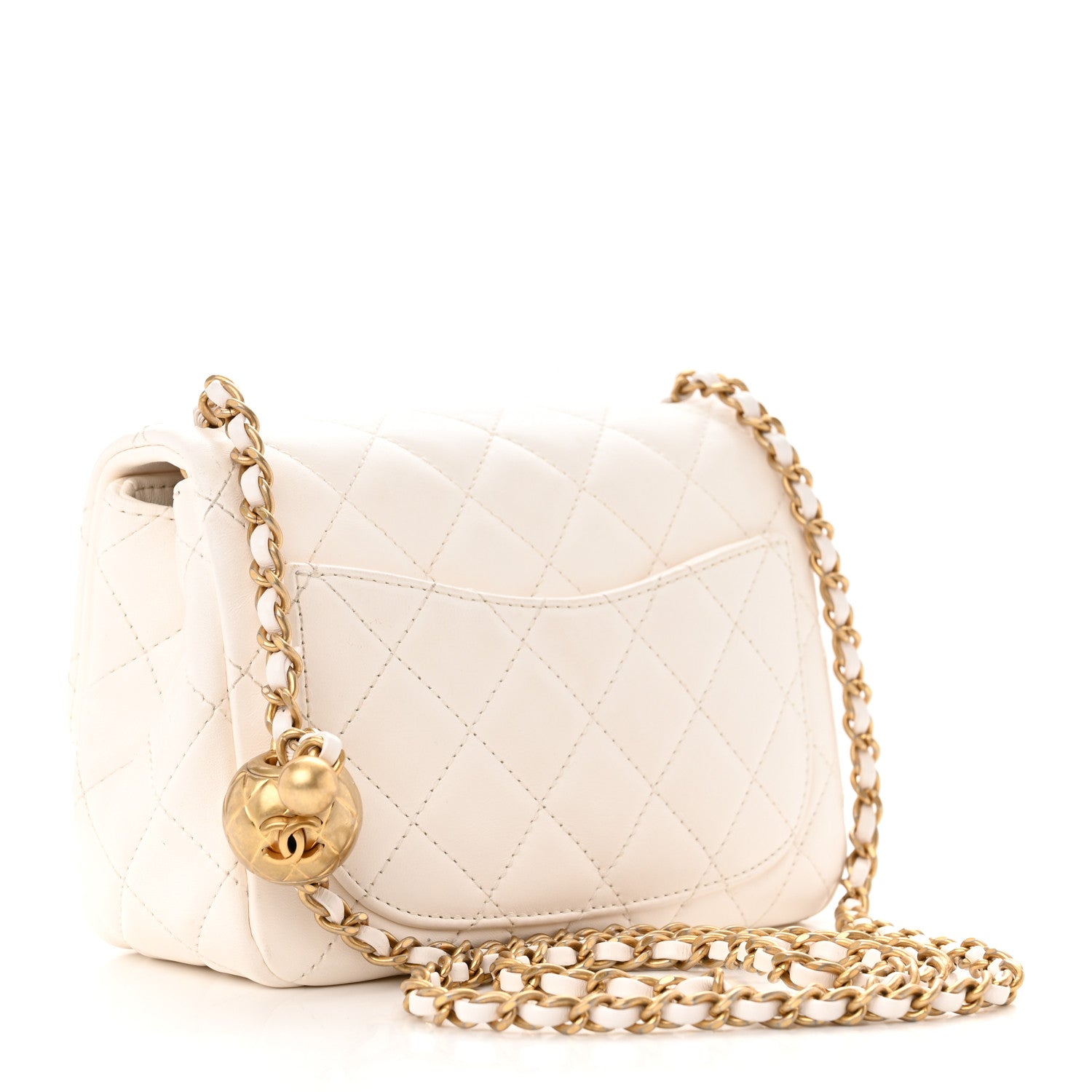 Chanel Lambskin Quilted Mini Pearl Crush Flap White 3 of 12