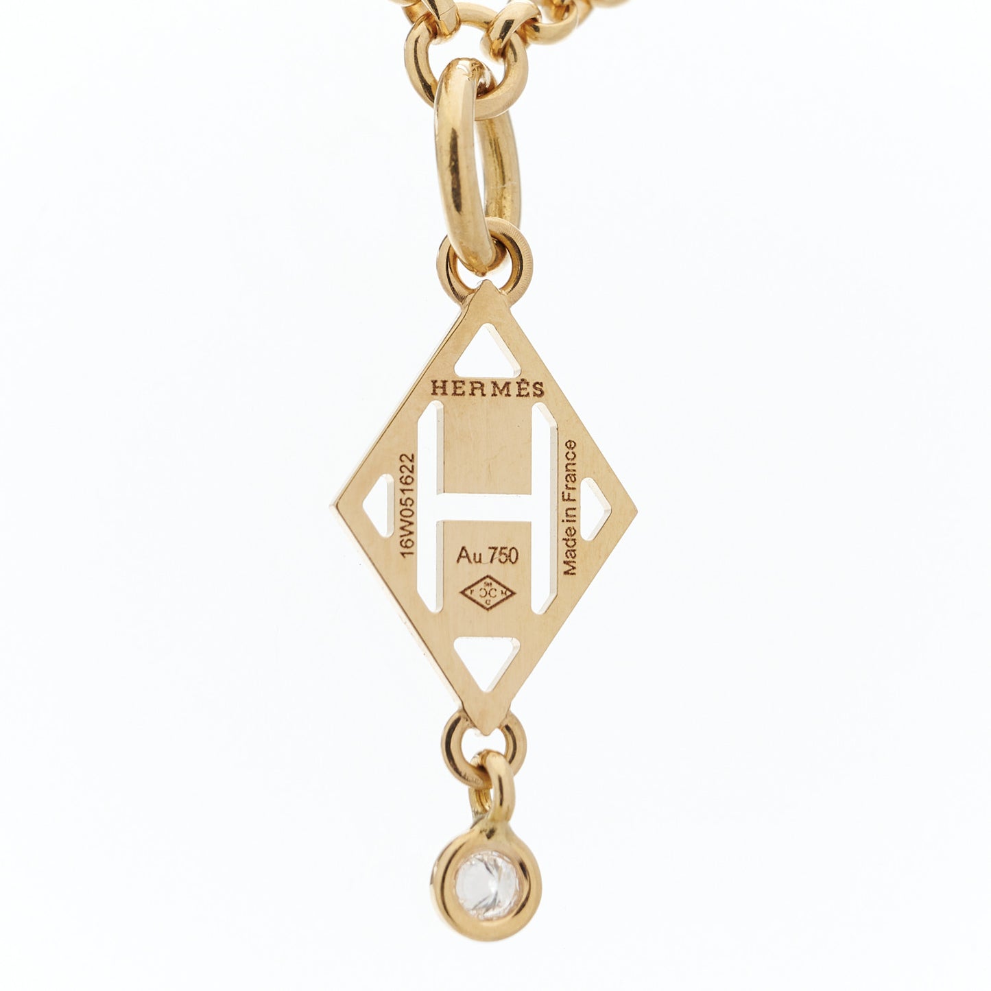 18K Rose Gold Diamond Gambade Pendant Necklace