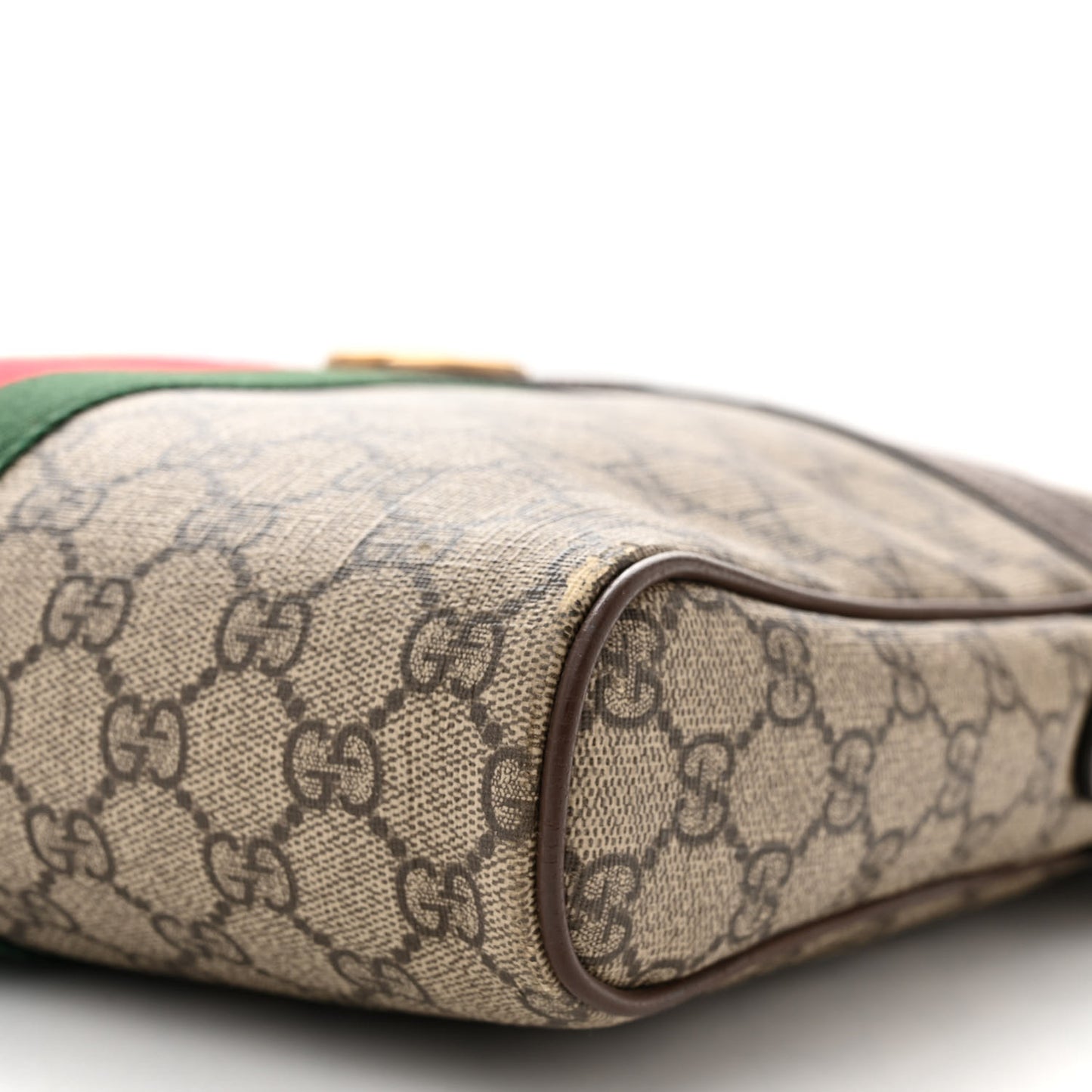 GG Supreme Monogram Web Medium Ophidia Messenger Bag Brown