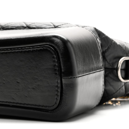 Chanel Aged Calfskin Quilted Medium Gabrielle Hobo Black 10 of 10