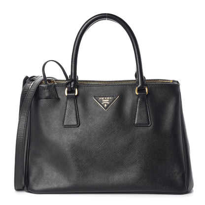 Prada Saffiano Small Galleria Double Zip Tote Black 1 of 9