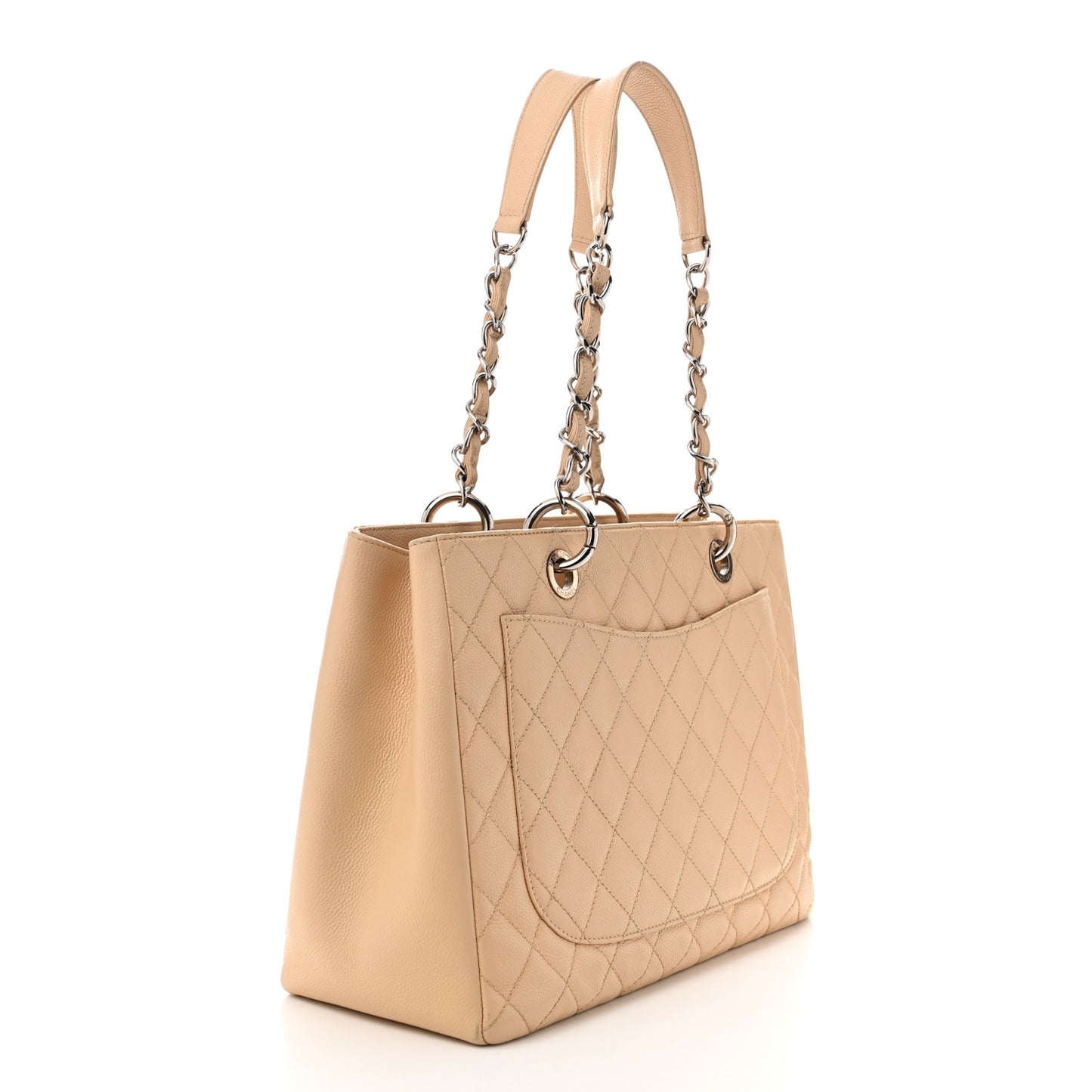 Caviar Quilted Grand Shopping Tote GST Beige Clair