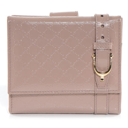 Gucci Patent Microguccissima Nice French Flap Wallet Dark Cipria 1 of 8