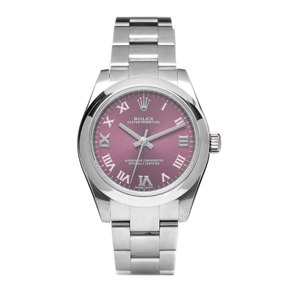 Rolex Stainless Steel 31mm Oyster Perpetual Watch Red Grape Roman 177200 1 of 7