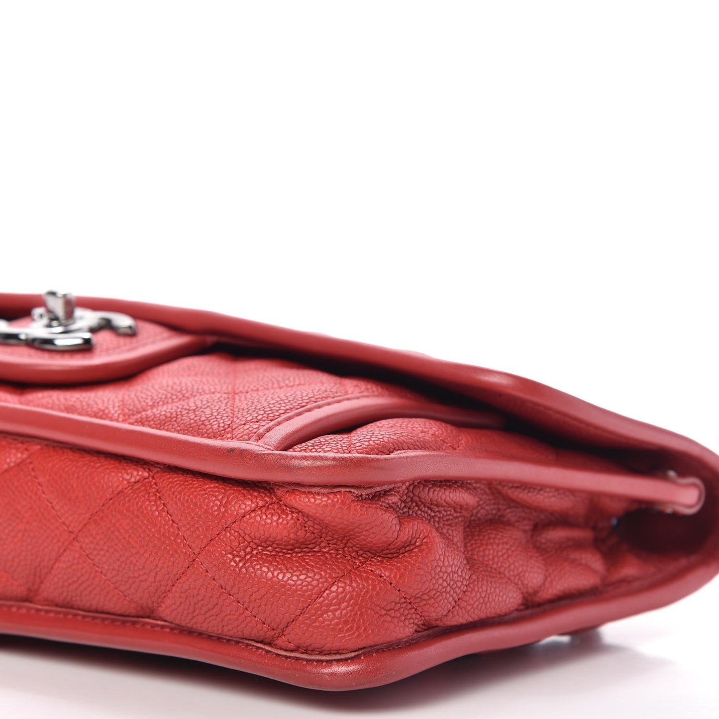Caviar Quilted Medium French Riviera Flap Red