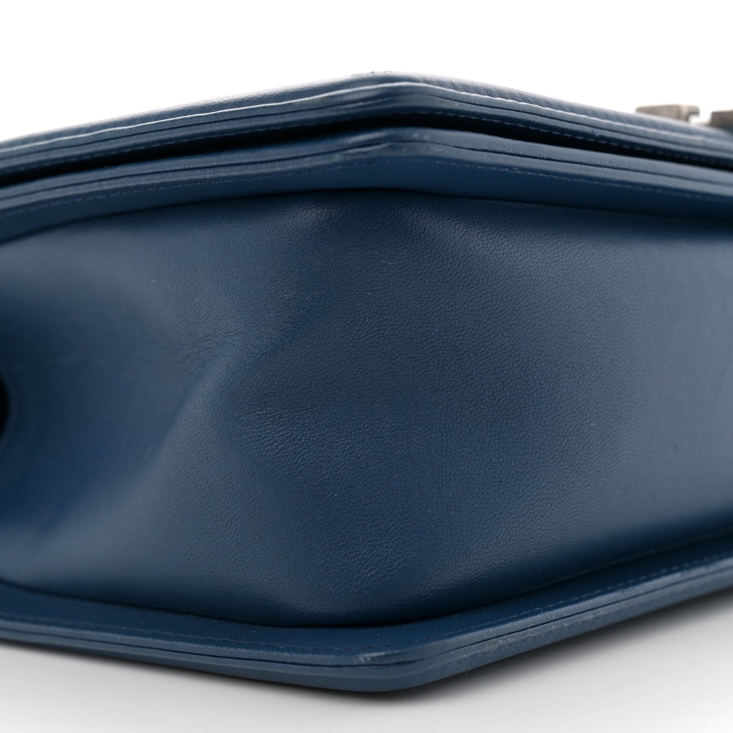 Lambskin Quilted Medium Boy Flap Blue