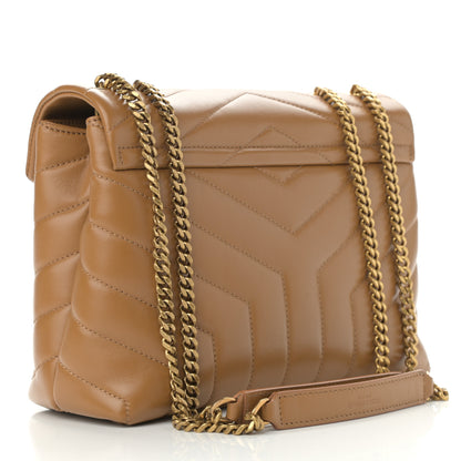 Saint Laurent Calfskin Y Quilted Monogram Small Loulou Chain Satchel Dark Natural 3 of 11