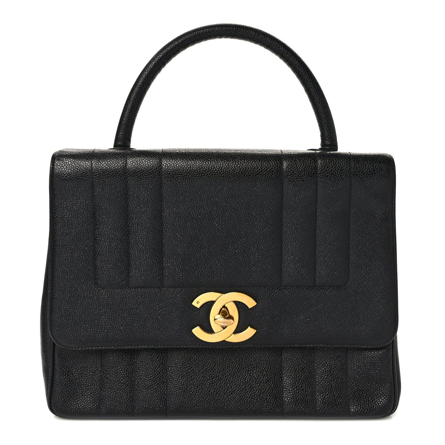 Chanel Caviar Vertical Quilted Kelly Flap Bag Black 1 of 9