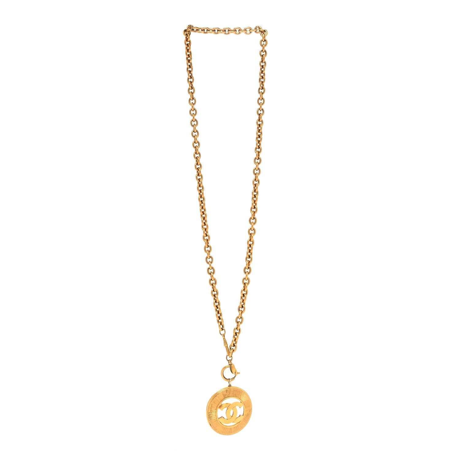 Chanel CC Medallion Long Chain Necklace Gold 3 of 5