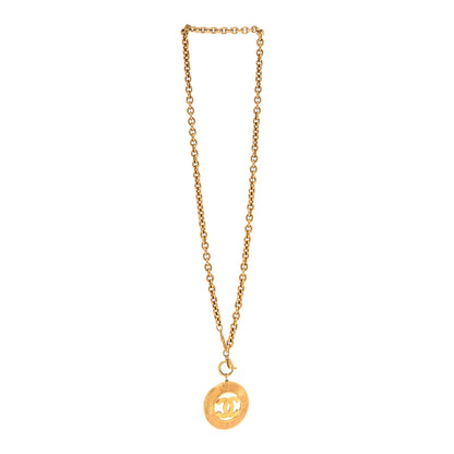 Chanel CC Medallion Long Chain Necklace Gold 3 of 5