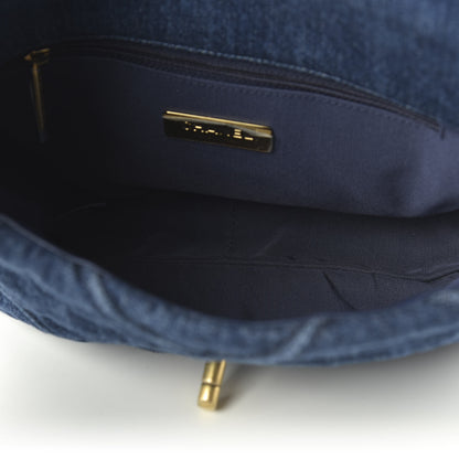 Chanel Denim Quilted Medium 19 Flap Blue 5 of 11