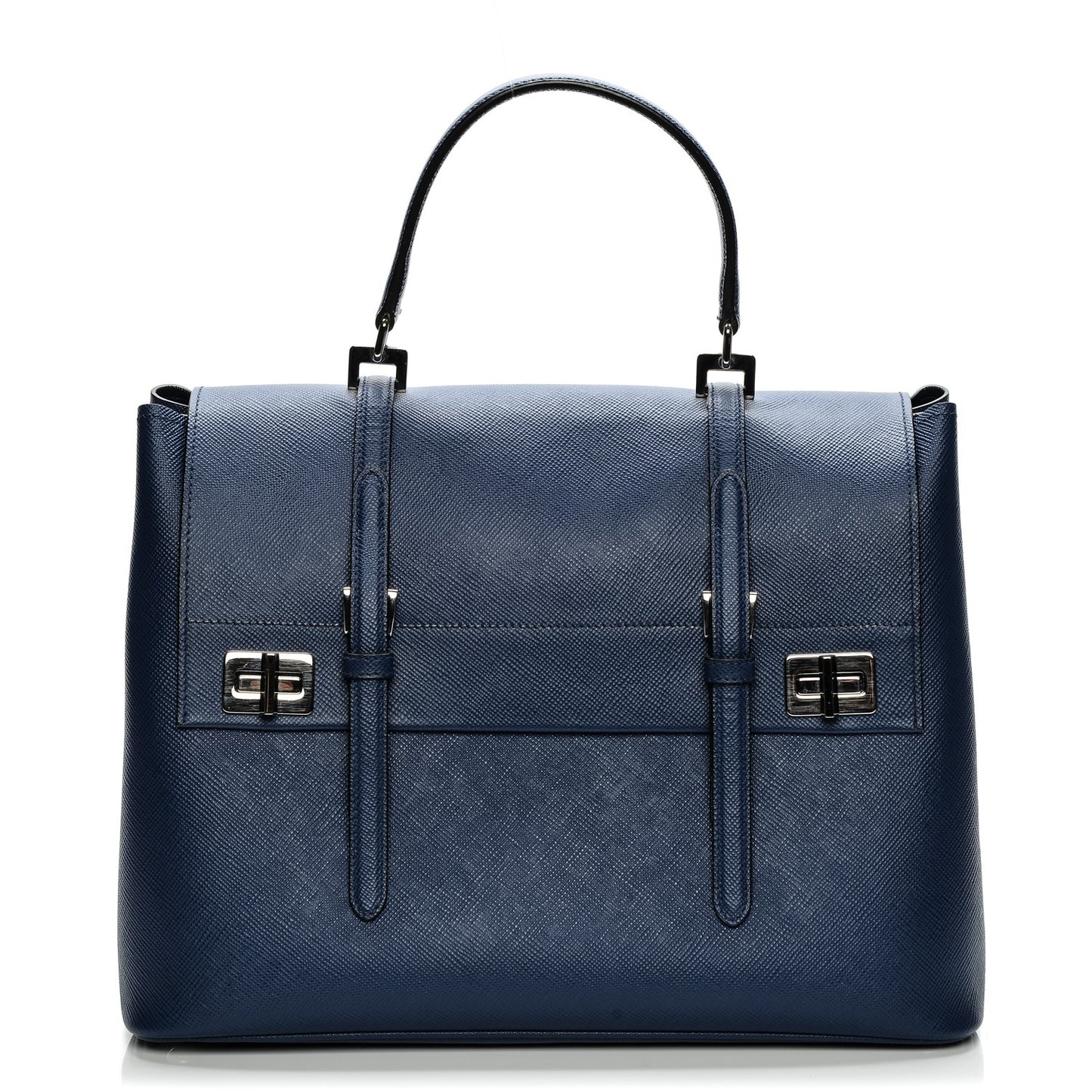 Saffiano Cuir Convertible Top Handle Tote Bleuette