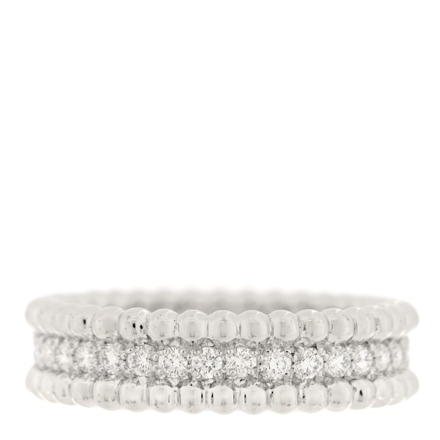 18K White Gold Diamond Perlee 1 Row Ring 55 7.25