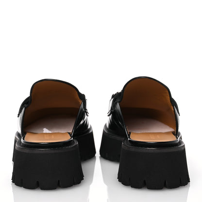 Gucci Cordovan Lux Womens Sylke Horsebit Platform Mules 37 Black 5 of 15
