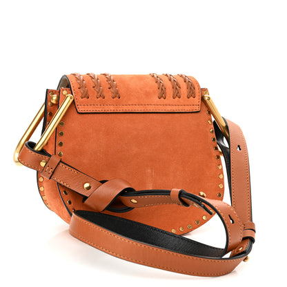Chloe Suede Calfskin Braided Mini Hudson Shoulder Bag Caramel 3 of 9