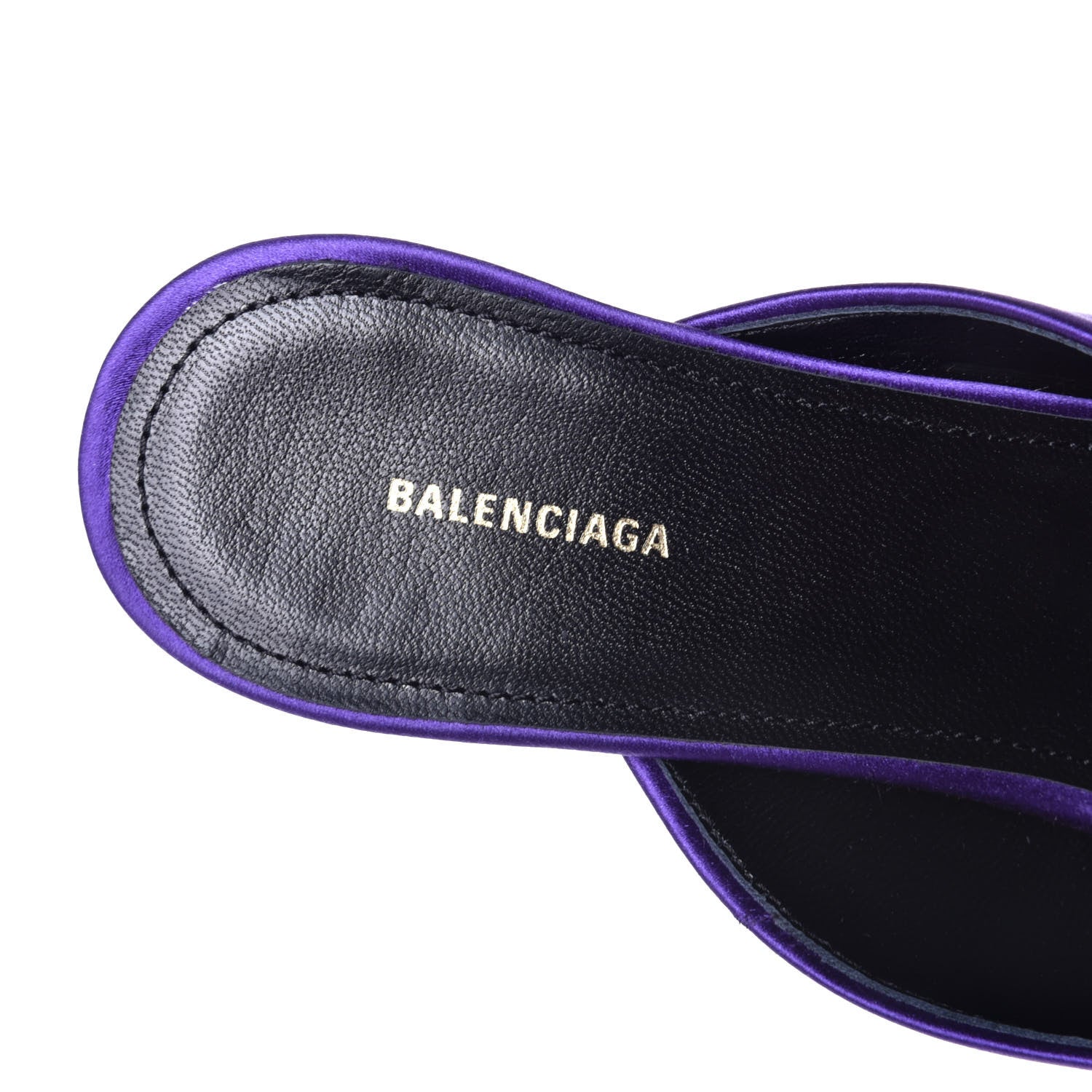 Balenciaga Satin Pointed Toe Knife 40mm Mules 38 Violet Vif 7 of 8