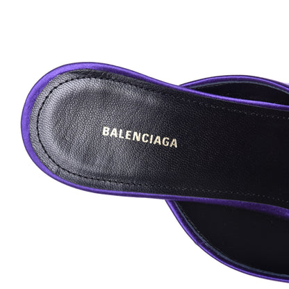 Balenciaga Satin Pointed Toe Knife 40mm Mules 38 Violet Vif 7 of 8