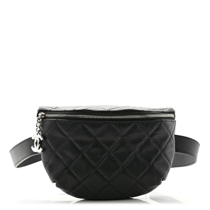 Chanel Grained Calfskin Quilted Waist Belt Bag Black 1 of 12