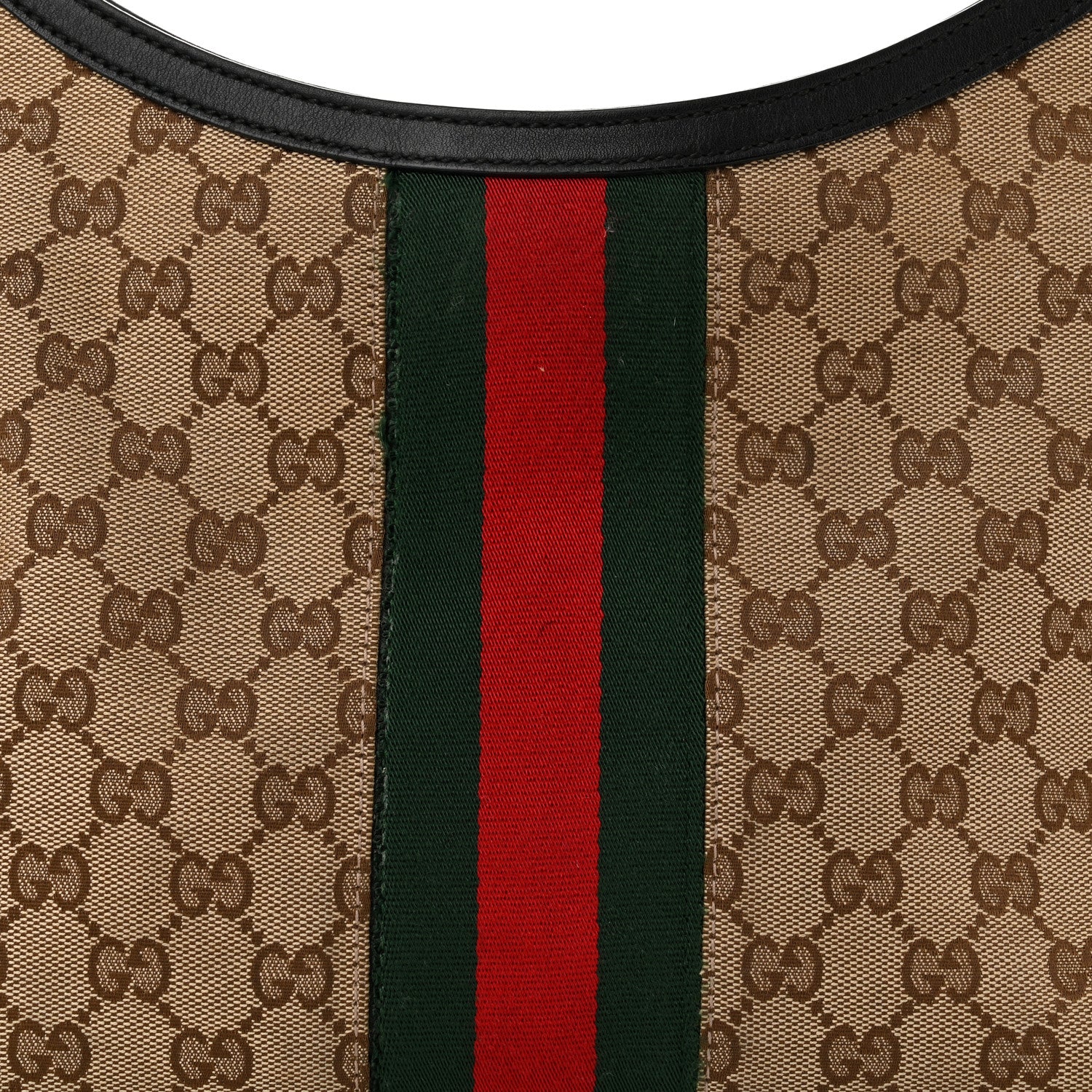 Gucci Monogram Calfskin Sherry Line Web Hobo Brown 8 of 13
