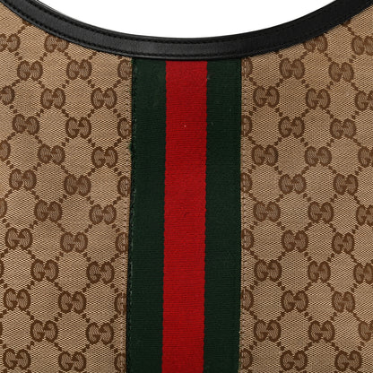 Gucci Monogram Calfskin Sherry Line Web Hobo Brown 8 of 13