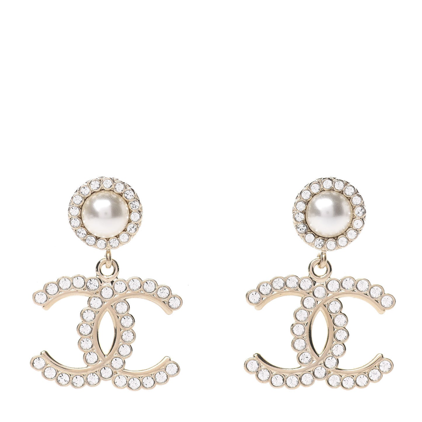 Crystal Pearl Bow-tiful CC Drop Earrings Gold