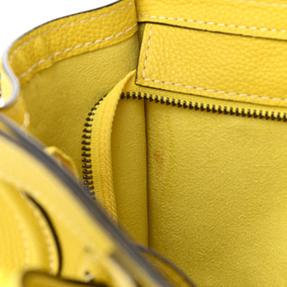Celine Drummed Calfskin Nano Luggage Citron 14 of 15