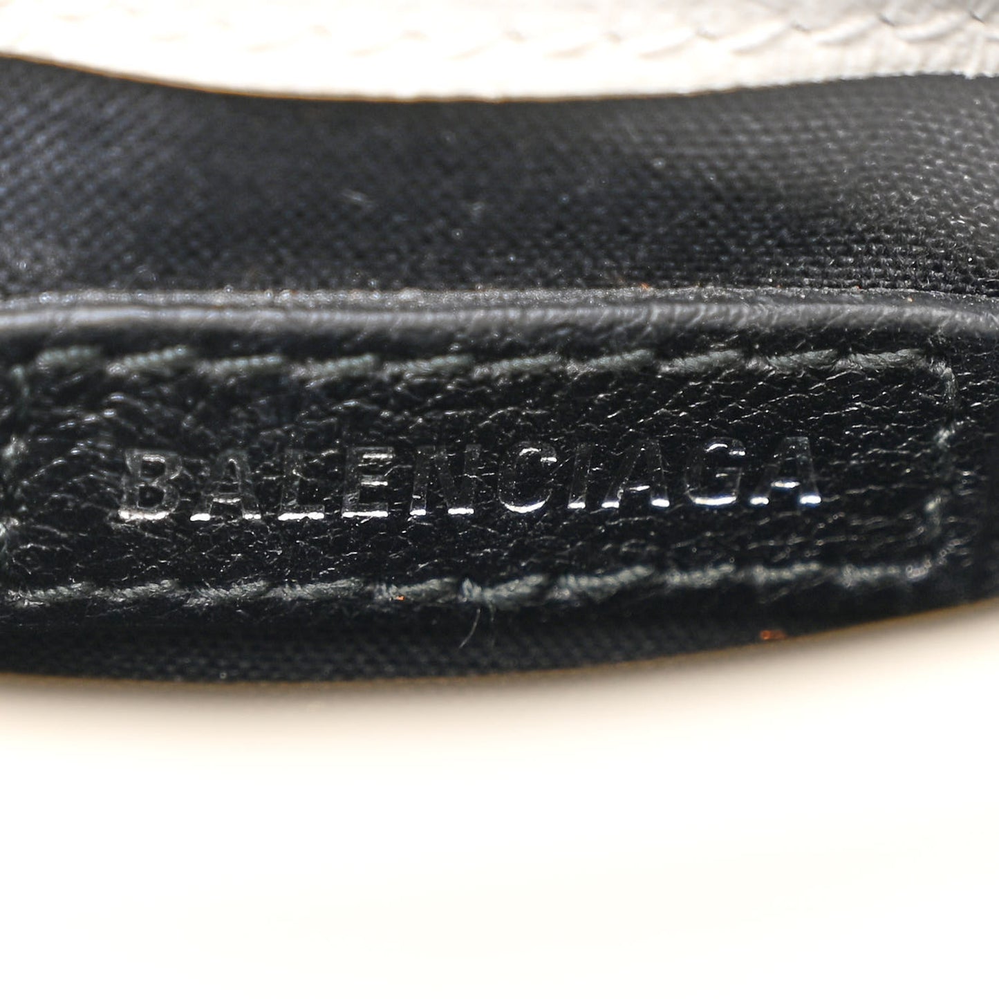 Squared Calfskin Logo Shopping Phone Holder Bag White