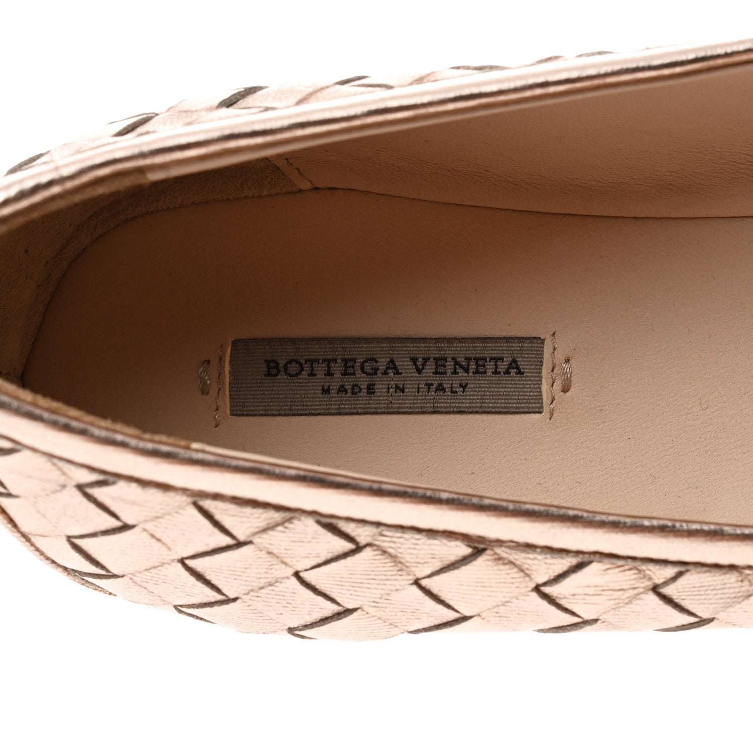 Bottega Veneta Metallic Grosgrain Intrecciato Flats 37 Rose Gold 6 of 7