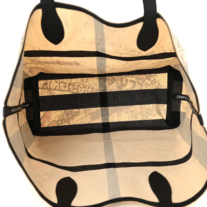 Burberry Coated Canvas Mega Check Sketchbook Reversible Tote White Black 5 of 9