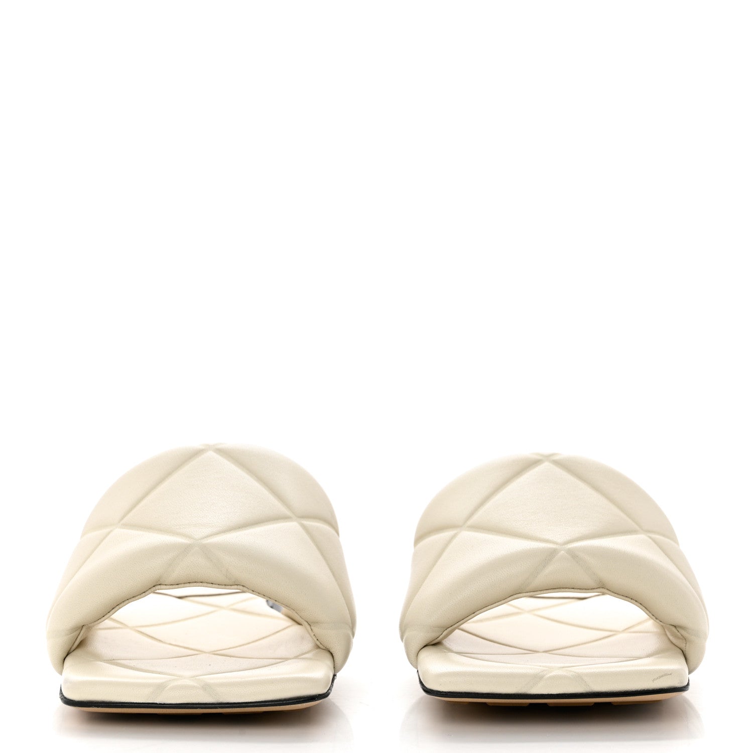 Bottega Veneta Nappa Quilted Rubber Lido Flat Sandals 37 Sea Salt 2 of 7