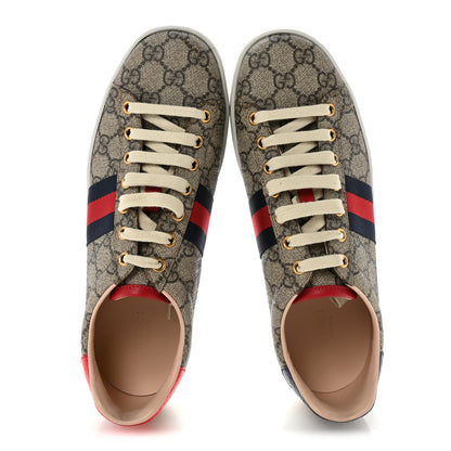Gucci GG Supreme Monogram Ayers Web Womens Ace Sneakers 40 Beige 2 of 9