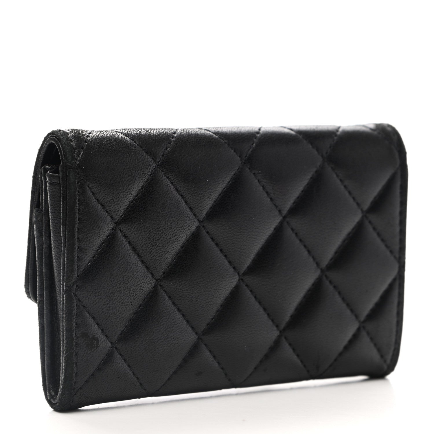 Chanel Lambskin Quilted Flap Card Holder Wallet Black 3 of 14