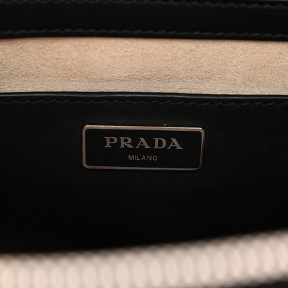 Prada City Calf Hand Stitched Large Galleria Double Zip Tote Black 7 of 13