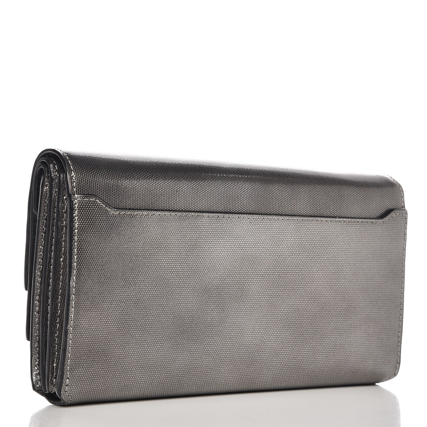Alexander Wang Metallic Calfskin Lydia Fold Over Clutch Bag Gunmetal 3 of 7