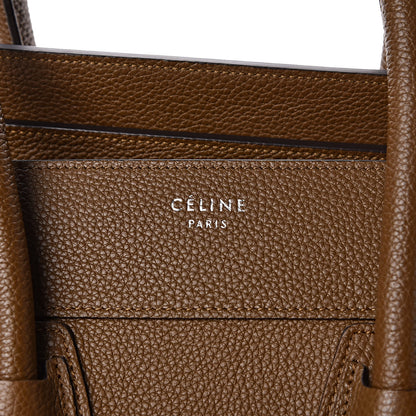 Celine Drummed Calfskin Mini Luggage Moss Green 9 of 9
