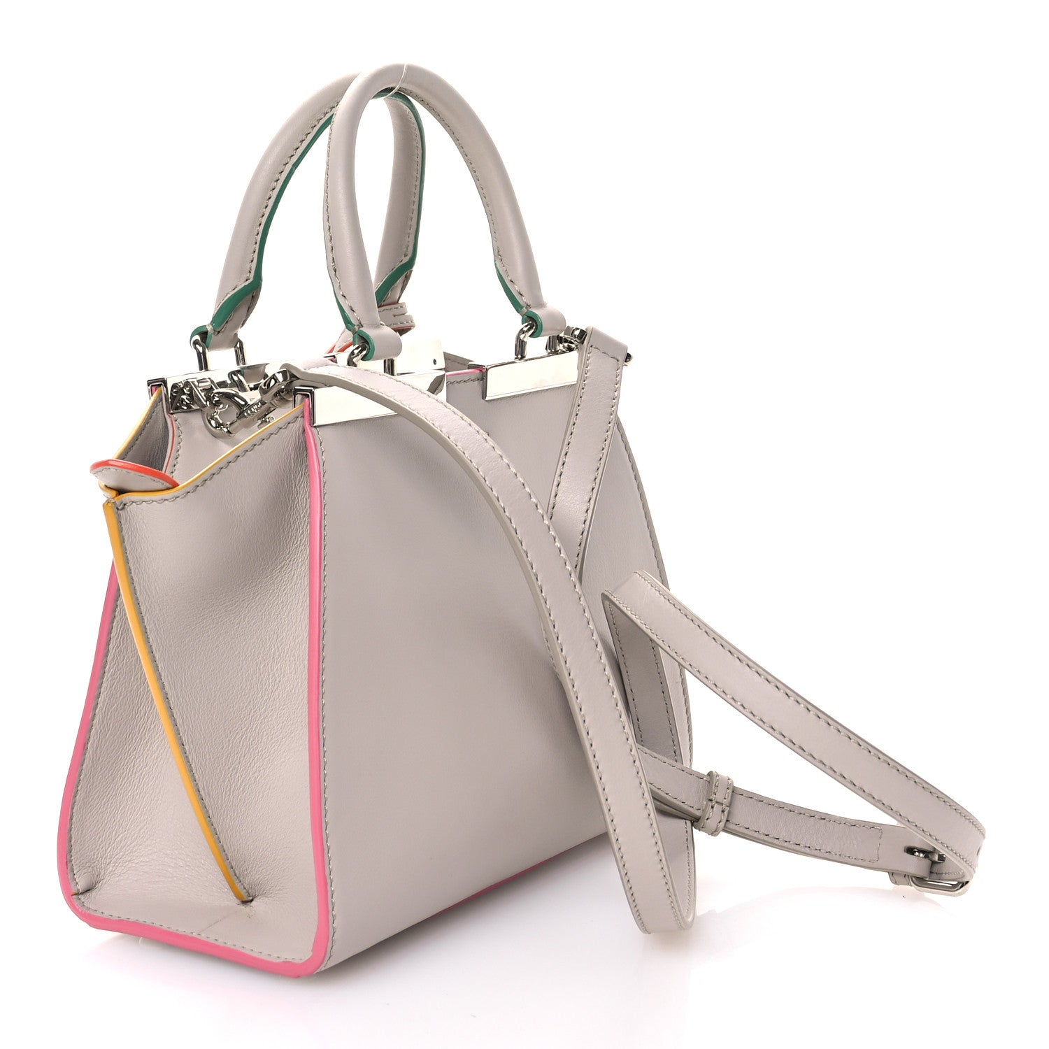 Fendi Vitello Dolce Mini 3Jours Tote Grigio Polvere 3 of 10