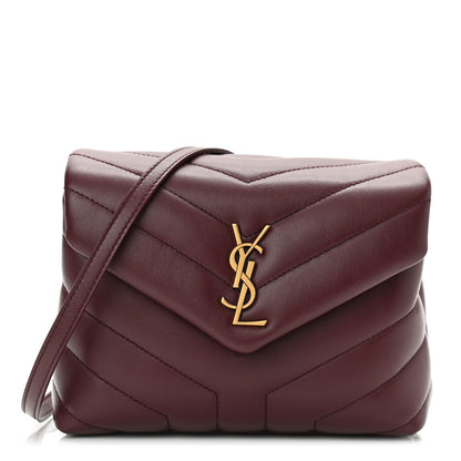 Saint Laurent Calfskin Y Quilted Monogram Toy Loulou Monogram Crossbody Bag Rouge Legion 1 of 10