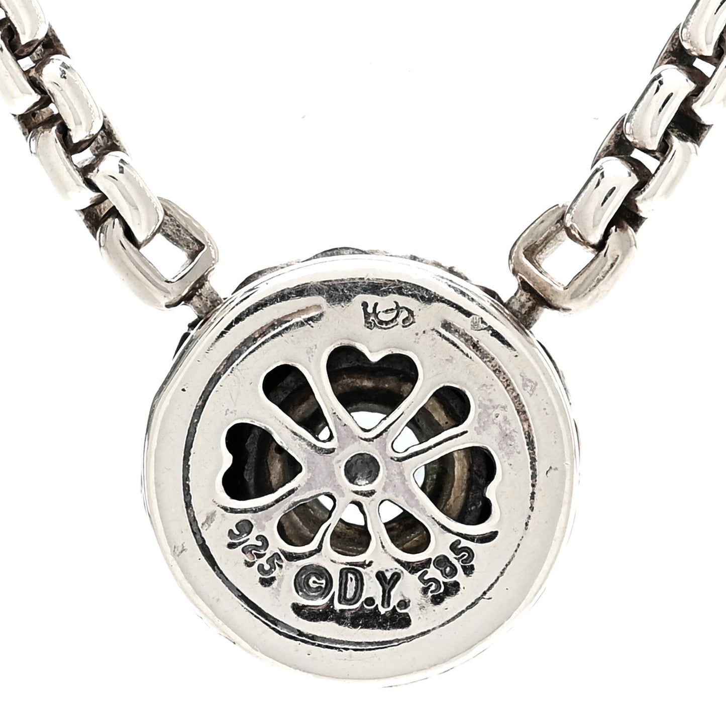 Sterling Silver 14K Yellow Gold Blue Topaz 12mm Cookie Pendant Necklace