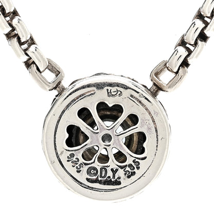 David Yurman Sterling Silver 14K Yellow Gold Blue Topaz 12mm Cookie Pendant Necklace 4 of 4