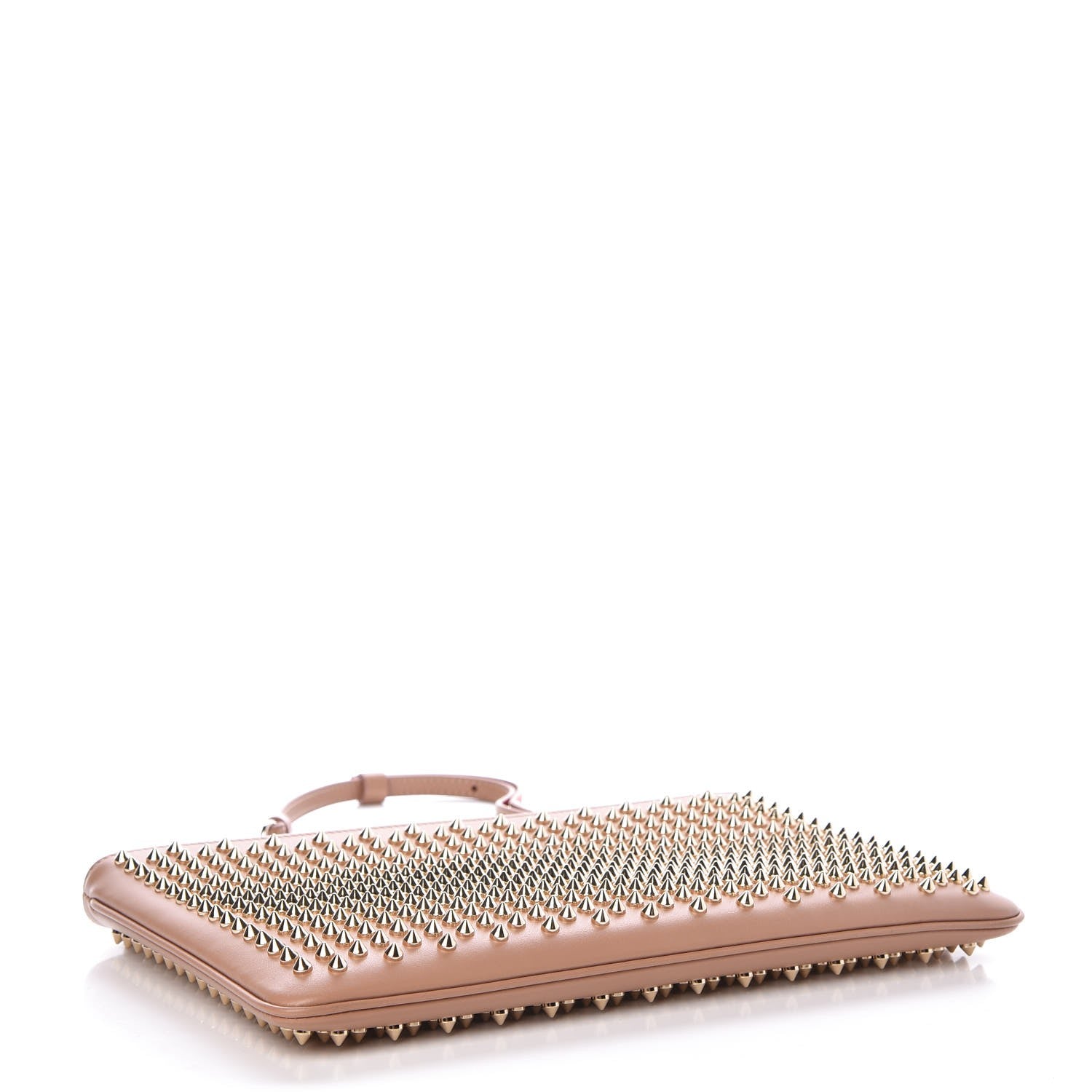 Christian Louboutin Calfskin Studded Loubiposh Chain Clutch Nude 4 of 7