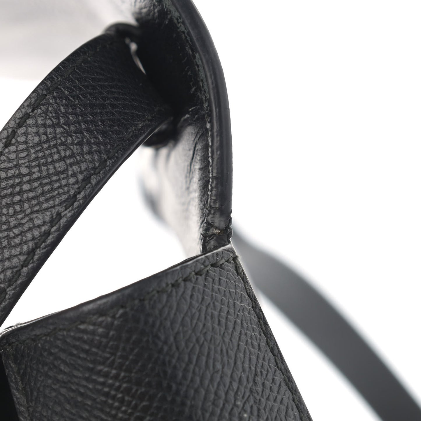 Signature Grained Calfskin Logo S Ville Day Bag Black