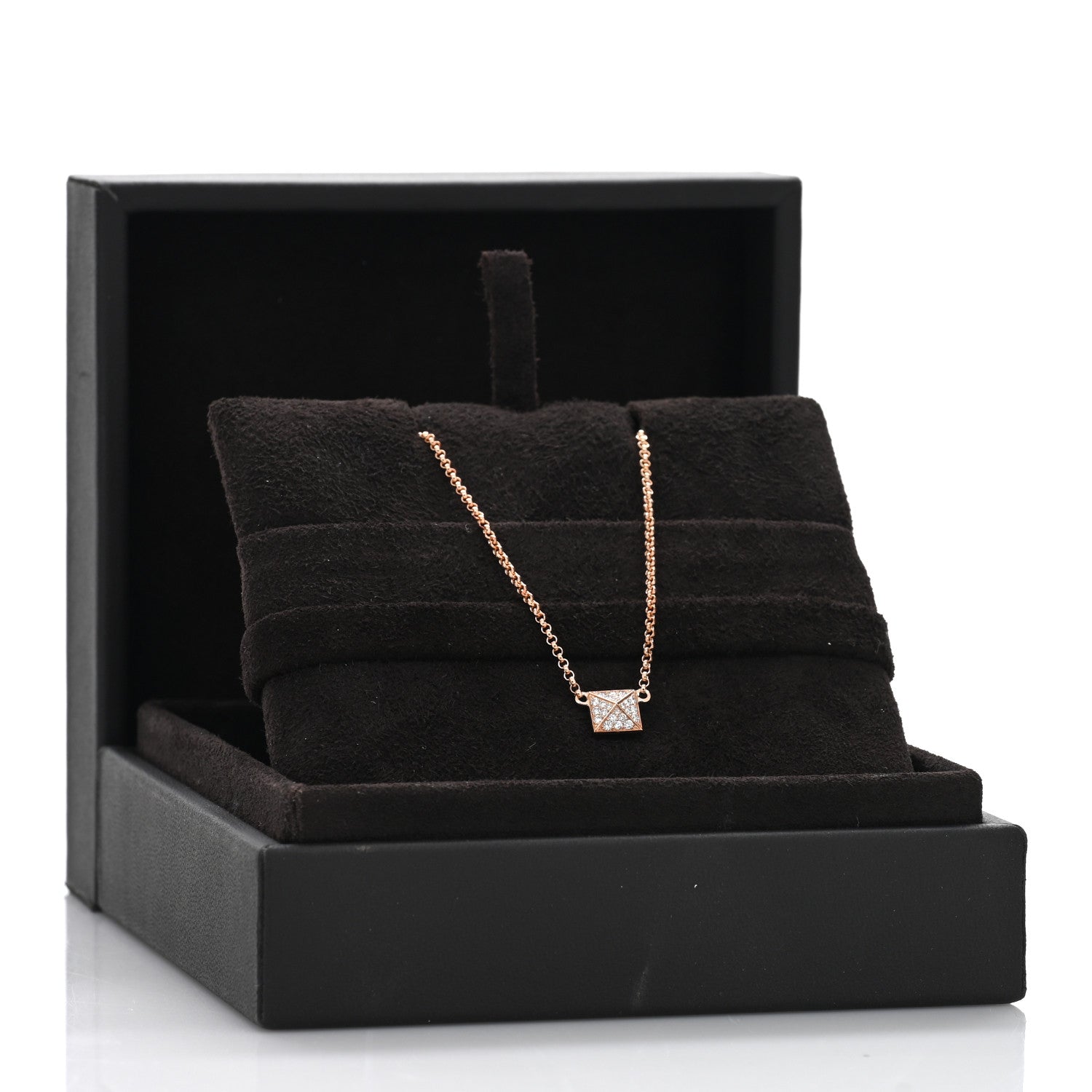 Hermes 18K Rose Gold Diamond Clou d'H Pendant Necklace 5 of 5