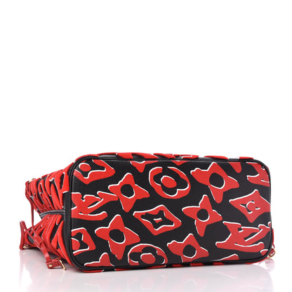 Louis Vuitton X UF Tufted Monogram Neverfull MM Black Red 4 of 10