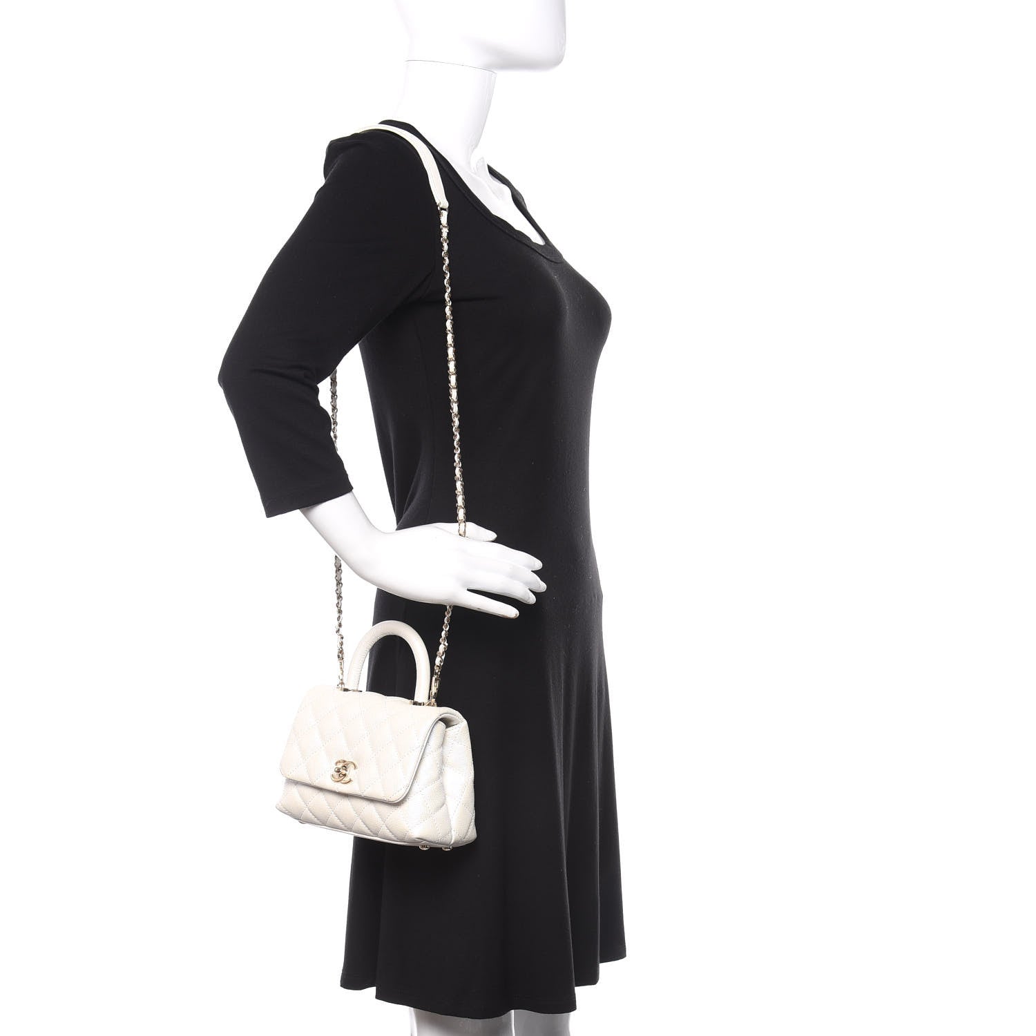 Chanel Iridescent Caviar Quilted Extra Mini Coco Handle Flap White 2 of 10