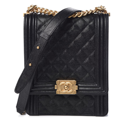 Chanel Caviar Quilted North South Boy Flap Black 1 of 10