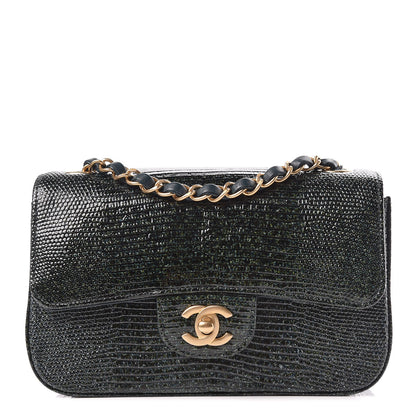 Chanel Lizard Mini Rectangular Flap Dark Green 1 of 9