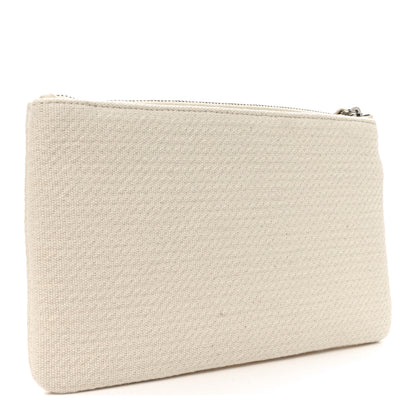 Chanel Canvas Deauville Cosmetic Pouch Light Beige 3 of 5