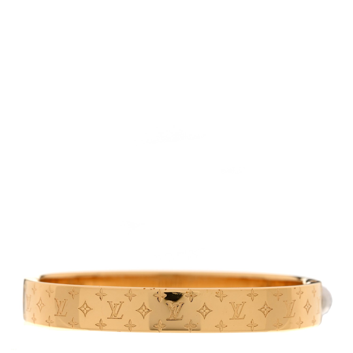 Louis Vuitton Brass Monogram Nanogram Cuff M Gold 3 of 5