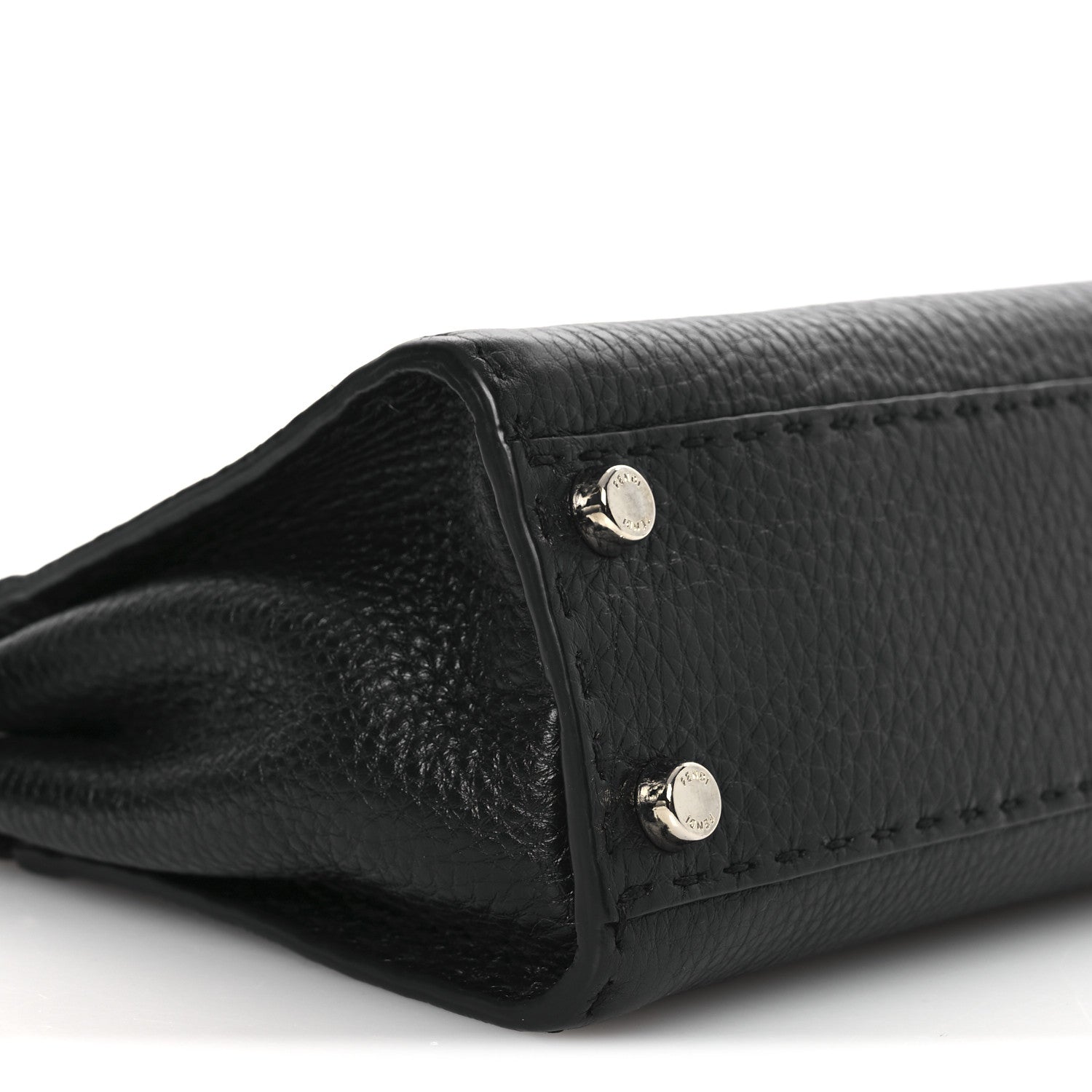 Fendi Cuoio Romano Selleria Bi-Color Mini Peekaboo Iconic Satchel Black Mou 8 of 10