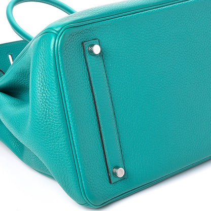 Hermes Taurillon Clemence Birkin 35 Bleu Paon 15 of 23